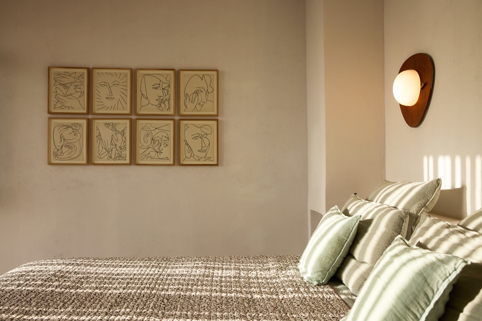 Bedroom with gallery wall